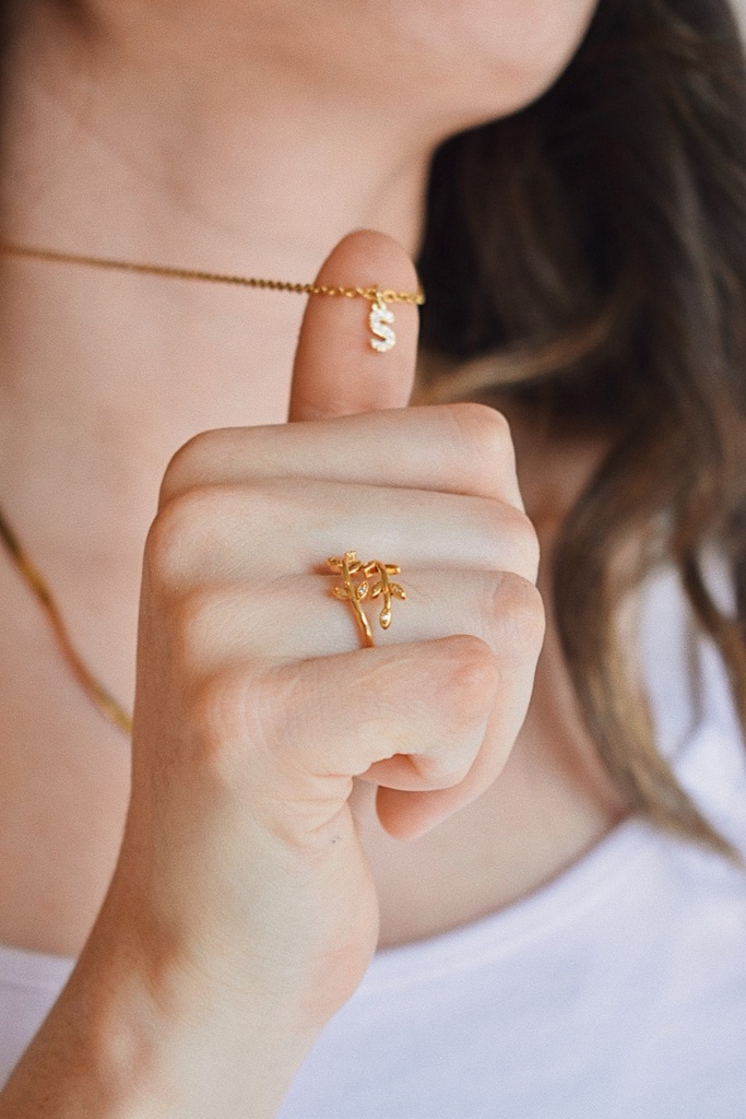 Anillo Leaf Circonia